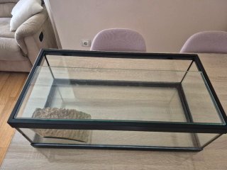 Tortuguera 60x30x20 cm con tapa de cristal