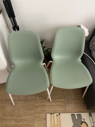 2 Sillas Verdes Diseño Moderno