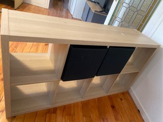 Estantería KALLAX 8 cubos efecto roble blanco
