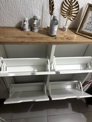 2 Zapateros Ikea Blanco forrados con vinilo madera