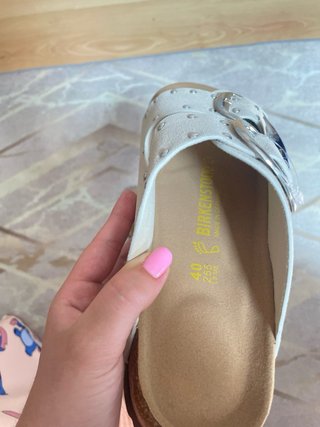 Sandalias Birkenstock Beige y Plata