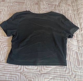 Top negro manga corta