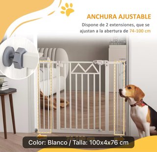 Barrera seguridad perro/niño 100x4x76 cm