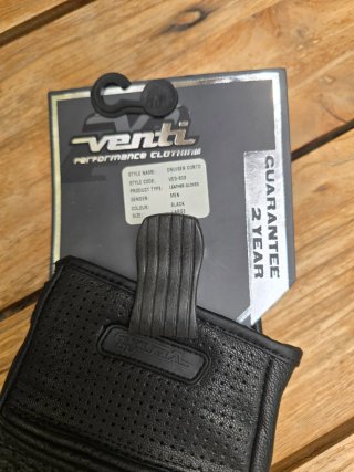 Guantes Moto Venti Cuero Negro Talla L