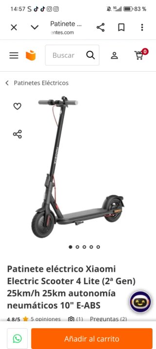 Patinete Eléctrico Xiaomi Negro