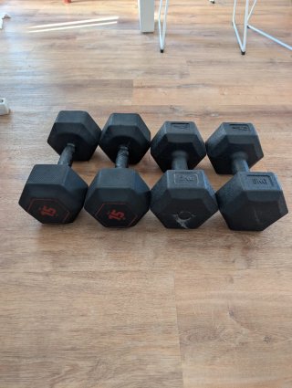 Mancuernas hexagonales 15 kg (par)