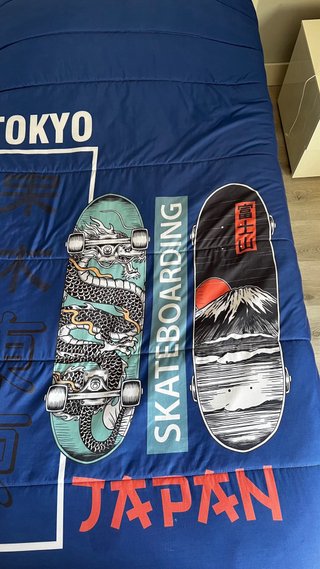 Edredón Individual Tokyo Japan Skateboard