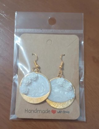 Pendientes Acero Inoxidable Resina Flores