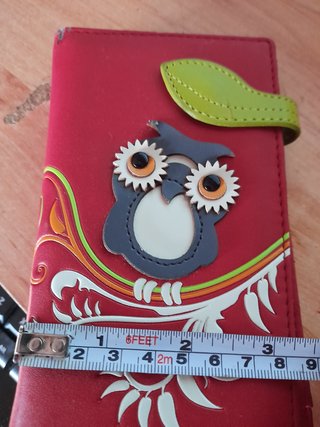 Cartera MEN KAI búho roja/rosa