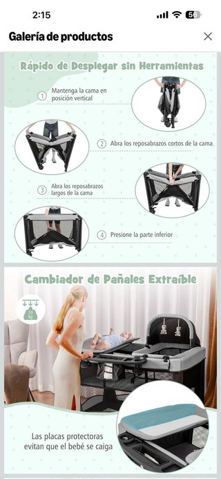 Cuna de viaje para bebés