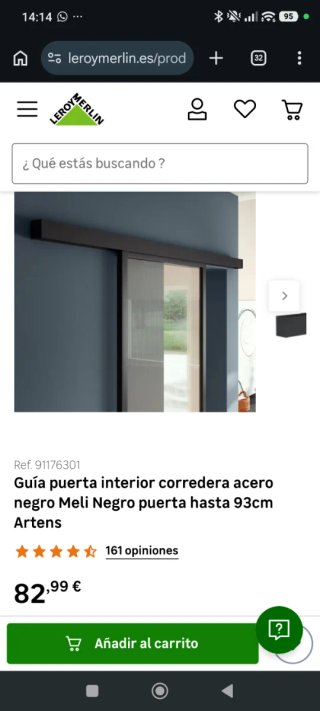 Guía Meli nueva puerta corredera acero negro