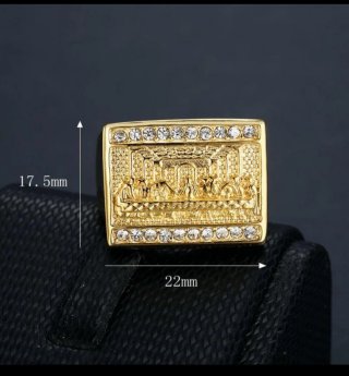 Anillo La Última Cena Dorado.