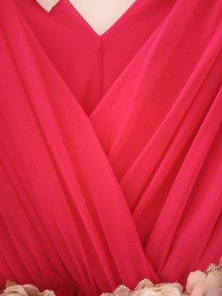 Vestido largo fiesta rosa/rojo