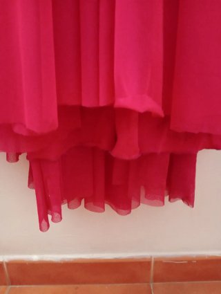 Vestido largo fiesta rosa/rojo
