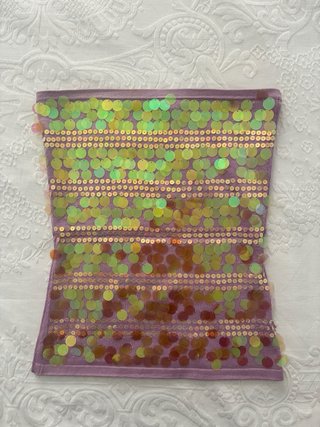 Top lentejuelas morado y dorado sin estrenar