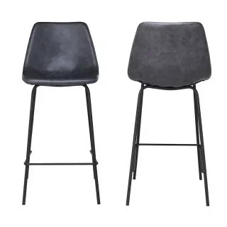 PACK 2 TABURETES BAR VINTAGE GRIS OSCURO