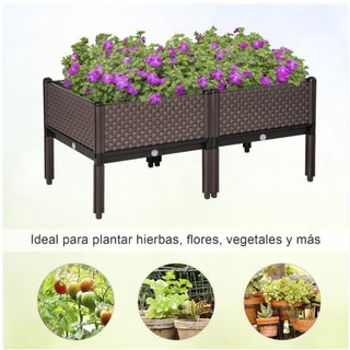 Juego 2 Jardineras Exterior Plástico