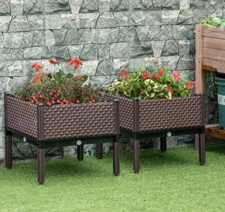 Juego 2 Jardineras Exterior Plástico