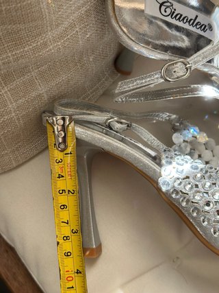 Scarpe eleganti argento con strass