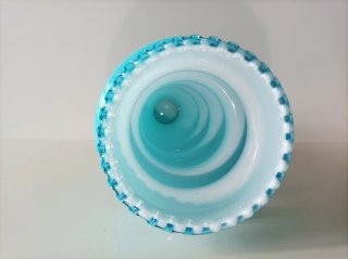 Jarrón/florero opalina azul aguamarina