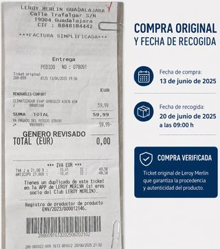 Climatizador Orbegozo AIR 36 – 65W, 6L, con ticket