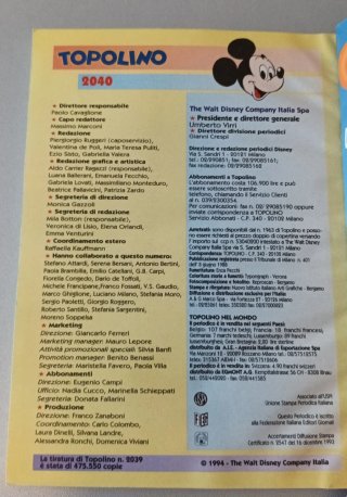 N. 55 fumetti Topolino dal 2040 al 2095, anni '90