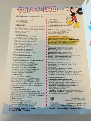 N. 55 fumetti Topolino dal 2040 al 2095, anni '90