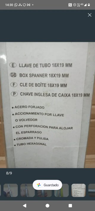Llave de tubo 18-19