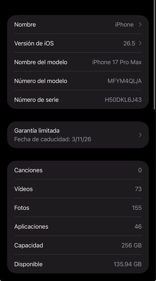 iPhone 17 Pro Max 256GB Excelente Estado
