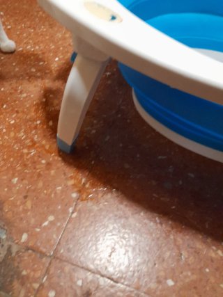 Bañera Plegable Bebé Azul y Blanca