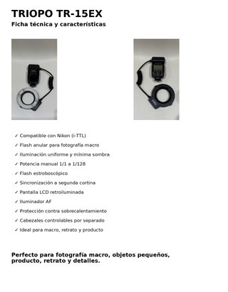 TRIOPO TR-15 EX Flash Anular para Nikon