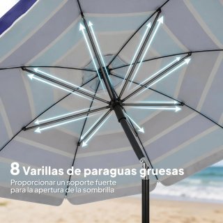 Sombrilla Playa con Mesa Plegable y Portavasos
