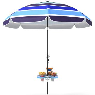 Sombrilla Playa con Mesa Plegable y Portavasos