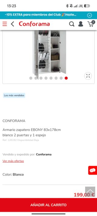 Zapatero con espejo y estantería