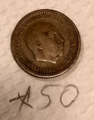 1 peseta 1947 Estrella 49/50