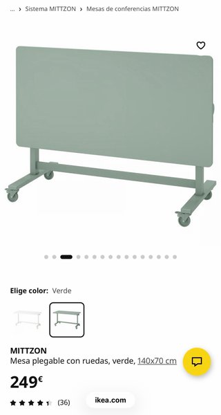 Mesa escritorio plegable MITTZON IKEA con ruedas