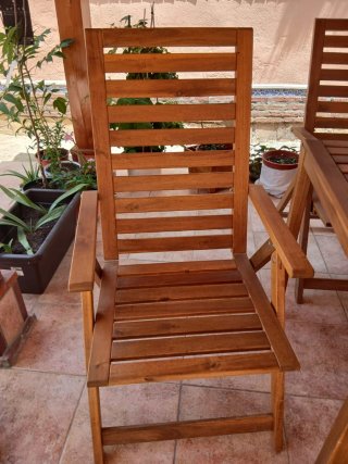 4 Sillas reclinables Nammaro Ikea Madera Acacia