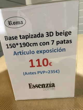 Base tapizada 150x190cm beige