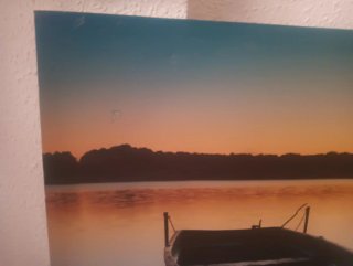 Cuadro Barco Atardecer Lago