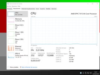 CPU AMD 64CORE EPYC 3.3ghz 7V12 Unlocked. Garantía
