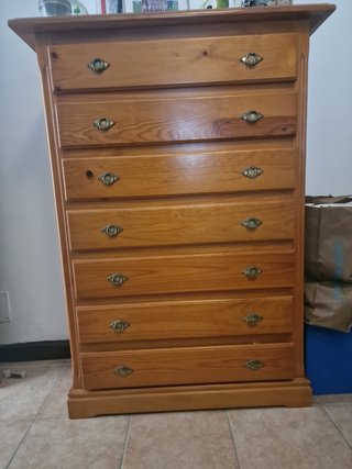 Cómoda de madera 7 cajones