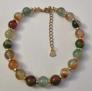 Collar y pulsera ágatas naturales