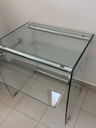 Escritorio cristal metal mid century