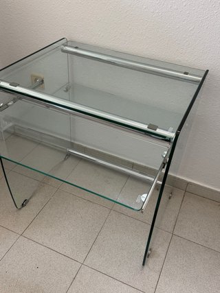Escritorio cristal metal mid century