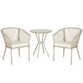 Outsunny Set da Giardino in Rattan 2 Poltrone e Ta