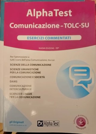 Libro in preparazione al test universitario Tolc S