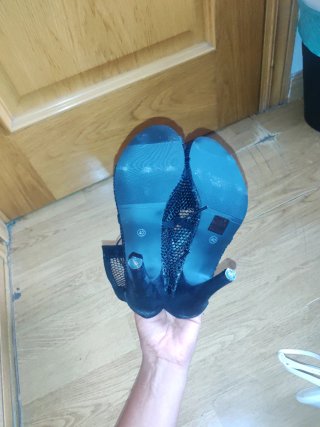 Zapatos de baile tacón abierto negro talla 40