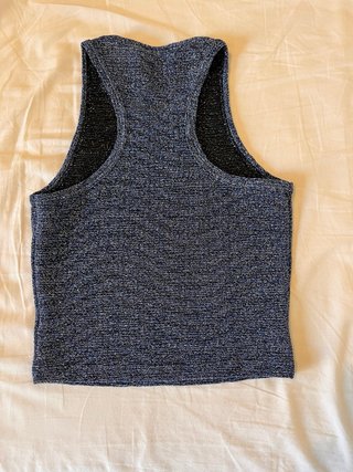 Top Complot glitter azul y negro Talla S