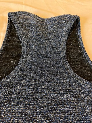 Top Complot glitter azul y negro Talla S