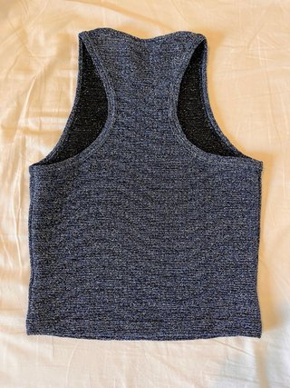 Top Complot glitter azul y negro Talla S